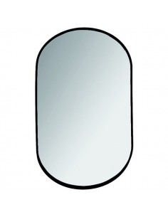 Espelho oval minimalista COIMBRA 80x40, alumínio preto