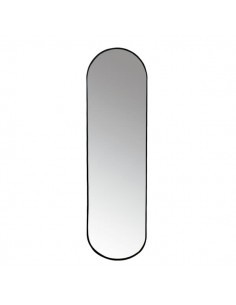 Espelho oval minimalista COIMBRA 150x40, alumínio preto