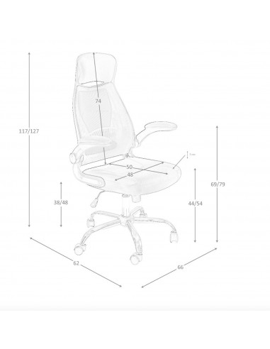 Silla de oficina Angel Cerdá 4140, malla negra