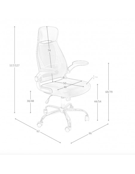 Silla de oficina Angel Cerdá 4140, malla negra