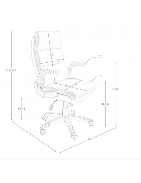 Silla oficina giratoria Angel Cerdá 4141, polipiel marrón
