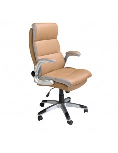 Silla oficina giratoria Angel Cerdá 4141, polipiel marrón