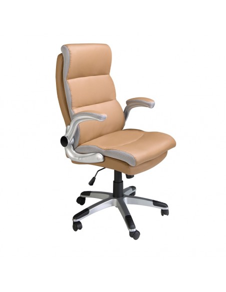 Silla oficina giratoria Angel Cerdá 4141, polipiel marrón