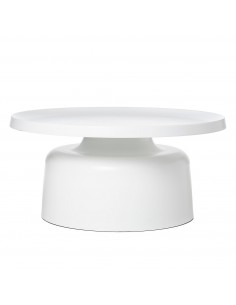 Mesa redonda de centro JIM 75 cm. En metal blanco