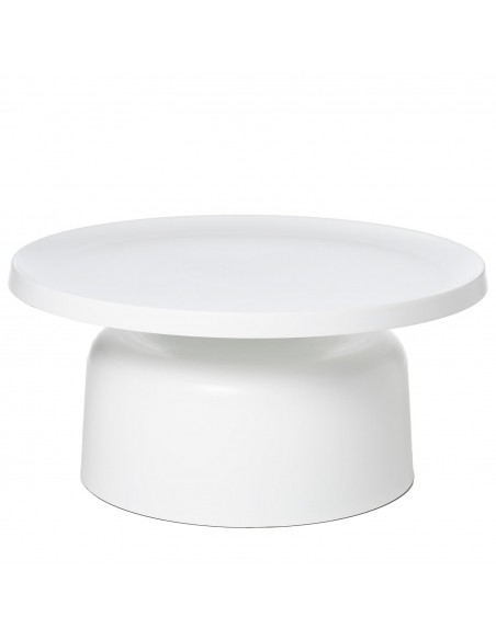 Mesa redonda de centro JIM 75 cm. Em metal branco