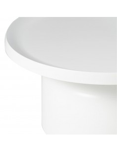 Mesa redonda de centro JIM 75 cm. En metal blanco 2