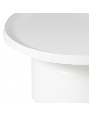 Mesa redonda de centro JIM 75 cm. En metal blanco