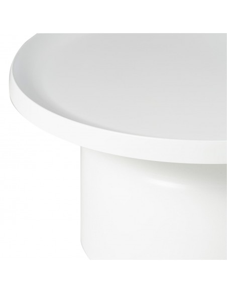 Mesa redonda de centro JIM 75 cm. En metal blanco