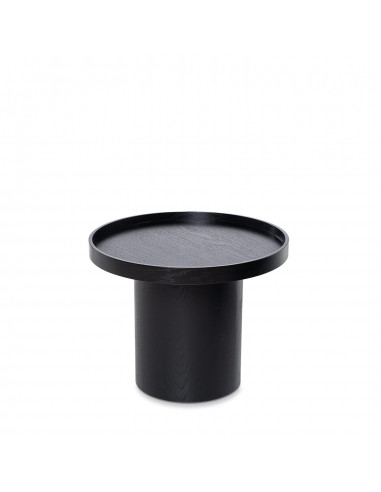 Mesa redonda de centro ROMEO 50,5 cm. Chapa de roble negro