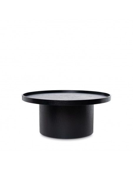 Mesa de centro redonda EDISON 80 cm. Carvalho preto