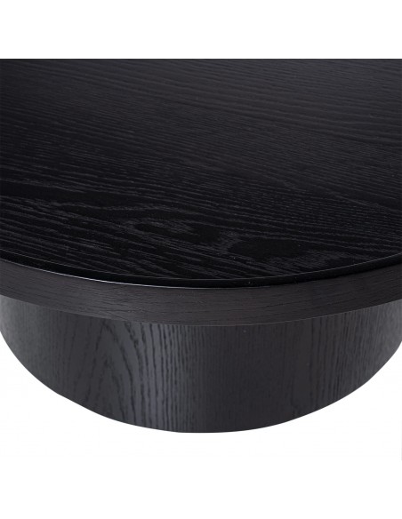 Mesa de centro redonda EDISON 80 cm. Carvalho preto