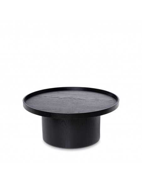 Mesa de centro redonda EDISON 80 cm. Carvalho preto