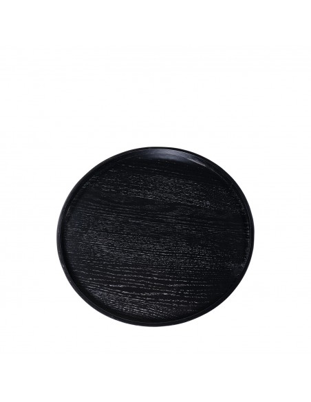 Mesa de centro redonda EDISON 80 cm. Chapa de roble negro