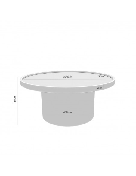 Mesa de centro redonda EDISON 80 cm. Carvalho preto