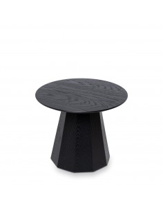 Mesa centro redonda DIMAS 50 cm. Chapa de roble negro