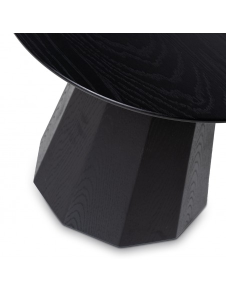Mesa centro redonda DIMAS 50 cm. Chapa de roble negro