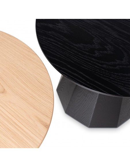 Mesa de centro redonda DIMAS 50 cm. Em carvalho preto