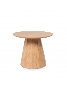 Mesa de centro redonda DIMAS 50 cm. Folheado de carvalho