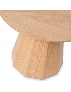 Mesa redonda de centro DIMAS 50 cm. Chapada en roble 2