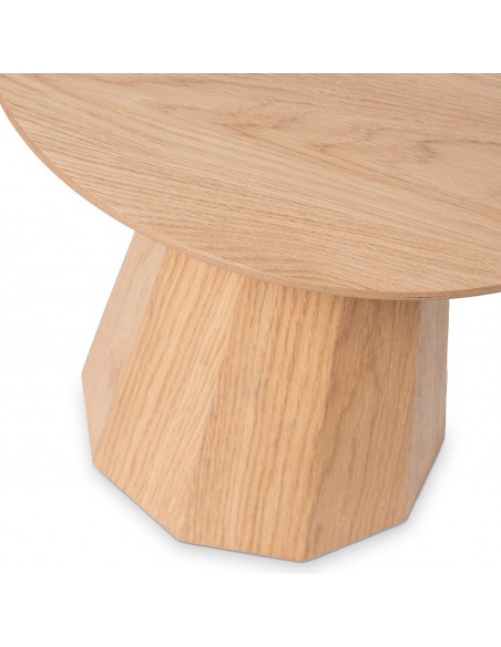 Mesa de centro redonda DIMAS 50 cm. Folheado de carvalho