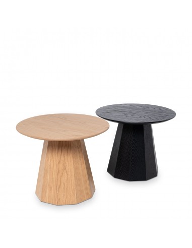 Mesa de centro redonda DIMAS 50 cm. Folheado de...