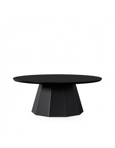 Mesa centro redonda HOMERO 80 cm. Chapada de roble negro