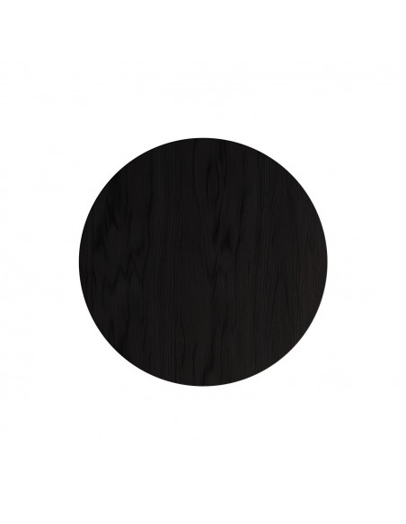 Mesa centro redonda HOMERO 80 cm. Chapada de roble negro