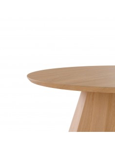 Mesa de centro redonda HOMERO 80 cm. Folheado de carvalho 2