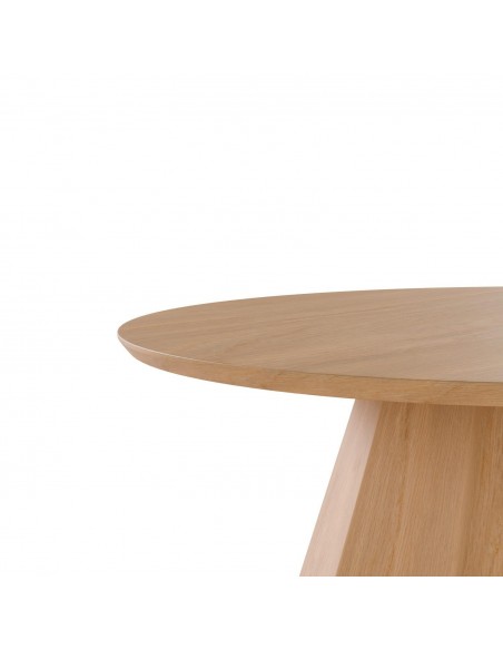 Mesa centro redonda HOMERO 80 cm. Chapada en roble