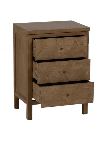 Mesita de noche colonial BRAYAN 48 x 66. Madera natural