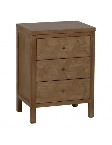 Mesita de noche colonial BRAYAN 48 x 66. Madera natural