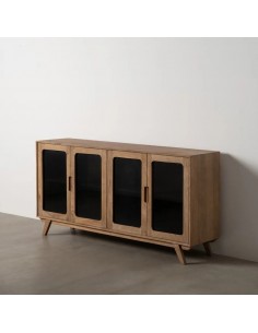 Aparador BURNIE 162 x 83, cristal y madera de mango