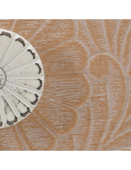 Mueble TV shabby chic KLEE 120 x 50, madera de pino natural y blanco