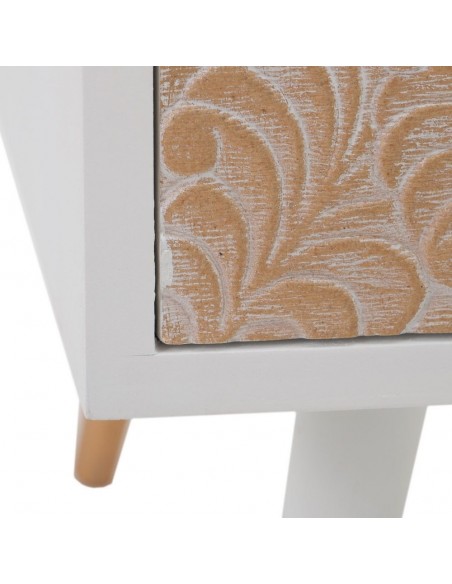 Mueble TV shabby chic KLEE 120 x 50, madera de pino natural y blanco