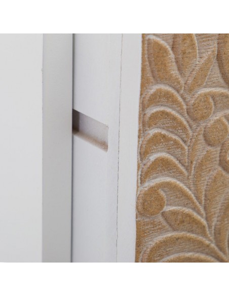 Mueble TV shabby chic KLEE 120 x 50, madera de pino natural y blanco