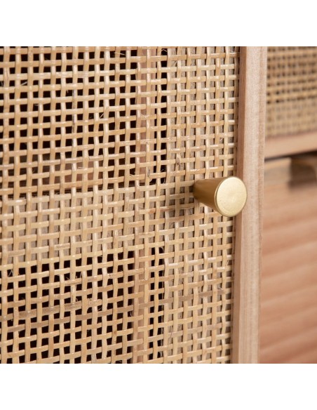 Aparador de entrada natural HONEY 80 x 82 de madera y ratan