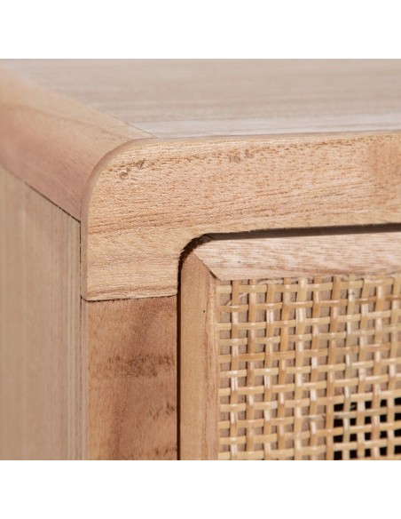 Aparador de entrada natural HONEY 80 x 82 de madera y ratan