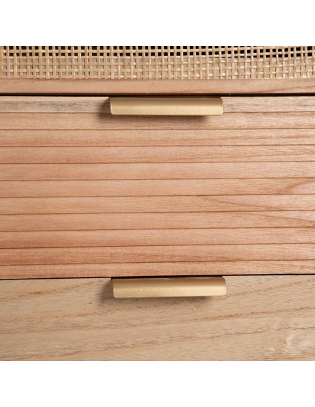 Aparador recibidor natural HONEY 80 x 82 de madera y ratan