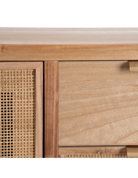 Aparador de entrada natural HONEY 80 x 82 de madera y ratan