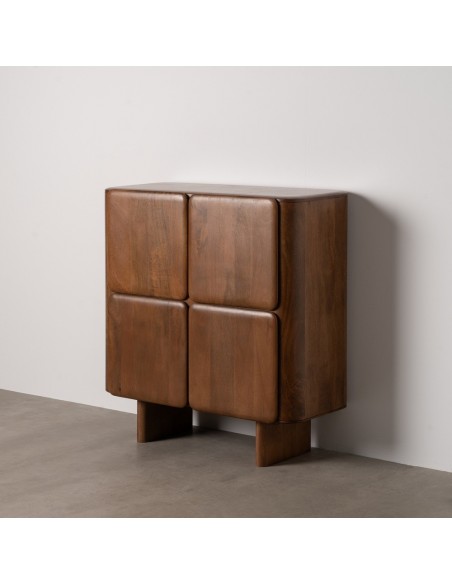 Buffet alto escandinavo NOSYBE 104 x 110, madeira cor nogueira