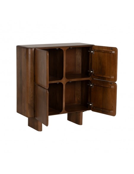 Buffet alto escandinavo NOSYBE 104 x 110, madeira cor nogueira