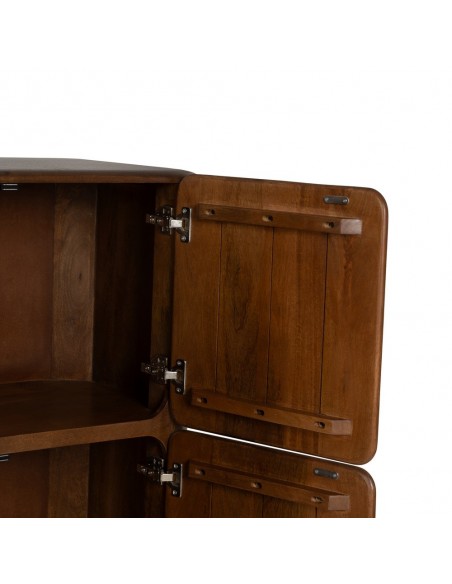 Buffet alto escandinavo NOSYBE 104 x 110, madeira cor nogueira