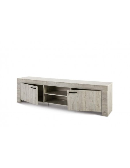 ARMÁRIO DE TV CONTEMPORÂNEO MICHIGAN 200x55, cor carvalho envelhecido branqueado.