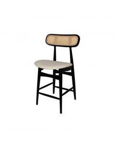 Taburete colonial Dorian 65cm, madera natural en negro y...