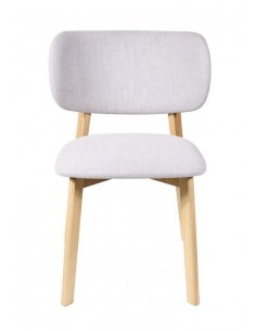 Silla de madera MAYA en fresno y tejido gris. 2