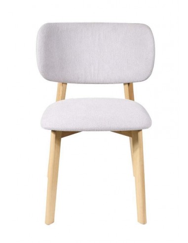 Silla de madera MAYA en fresno y tejido gris.