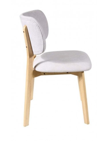 Silla de madera MAYA en fresno y tejido gris.