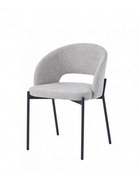 Cadeira design EMY em tecido e metal preto