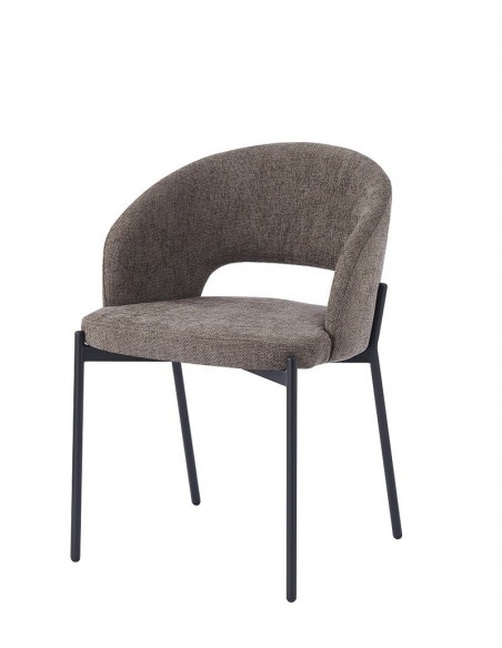 Silla de diseño EMY de tejido y metal negro
