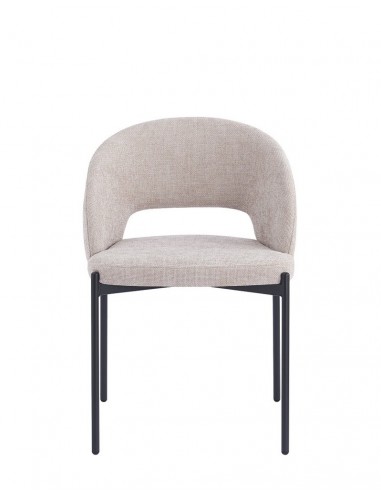 Silla de diseño EMY de tejido y metal negro